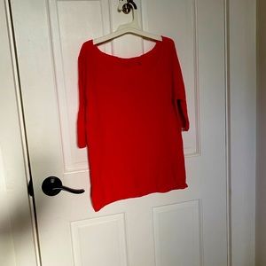 Elie Tahari coral light weight super fine merino wool sweater S/P